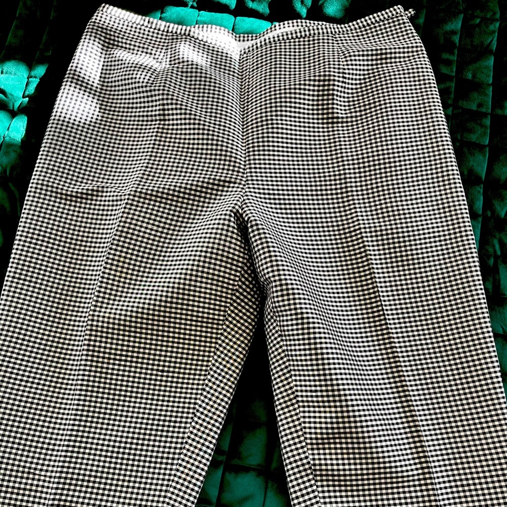 Vintage Oscar de la Renta Silk Gingham Pants